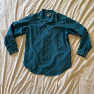 Teal Button-down shirt jacket